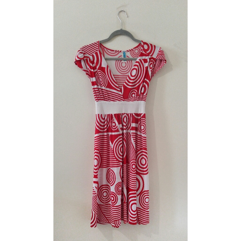 Red and white summer dress